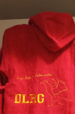 Bademantel mit Motiv Stickerei